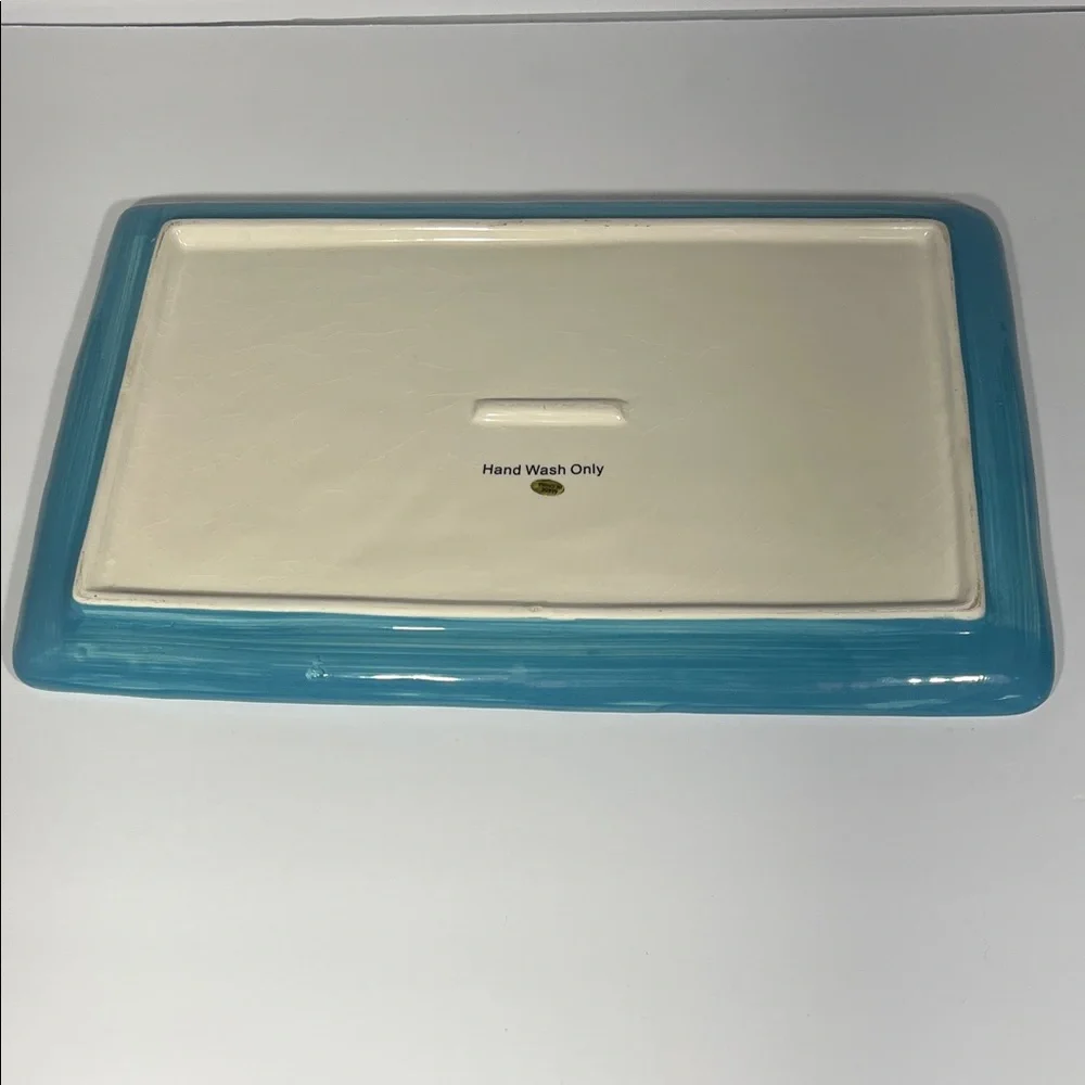 Vintage Looking Halloween Trick or Treat Rectangular Serving Plate 13x8 1/2